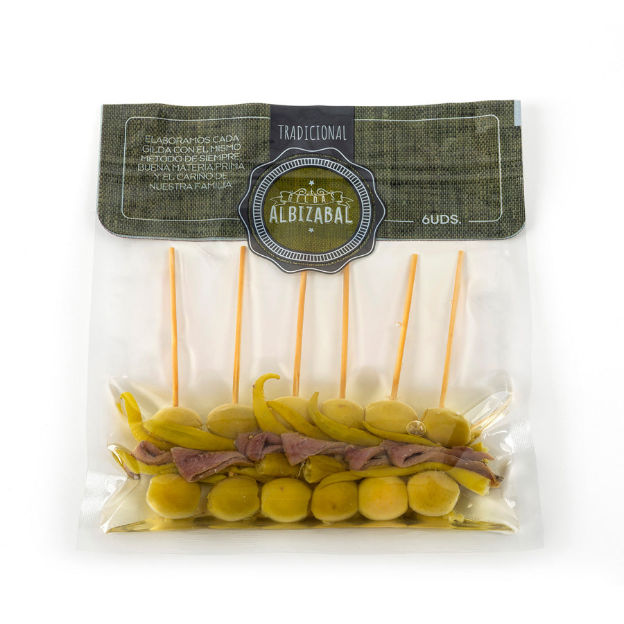 Blíster 6 Gildas Tradicionales El Pintxo Más Icónico del País Vasco 160 g