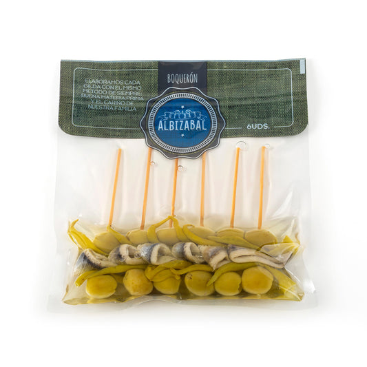 Blíster 6 Gildas con Boquerón  El Pintxo Vasco con Sabor a Mar 165 g