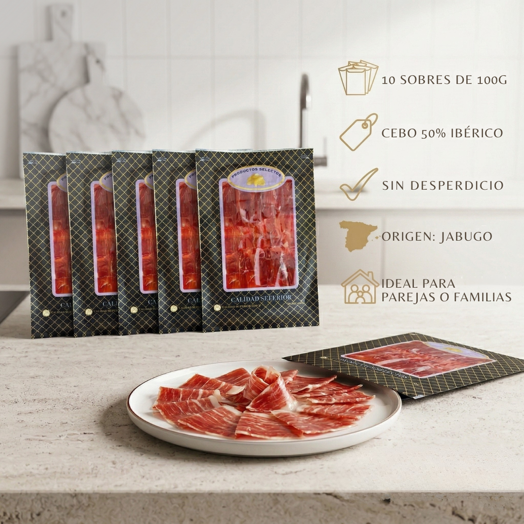 Medio Jamón de Cebo 50% Ibérico Loncheado Selección