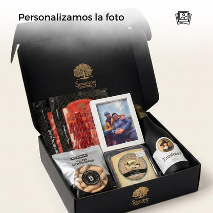 Regalo jamon foto queso y vino